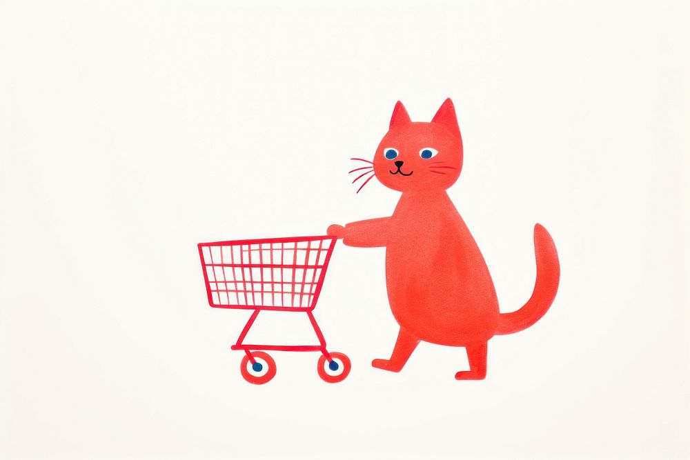 Cat shopping mammal pet consumerism. AI generated Image by rawpixel.