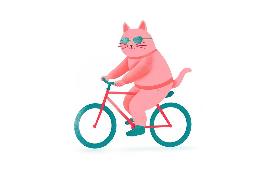 Cat cycling bicycle vehicle sports. AI generated Image by rawpixel.
