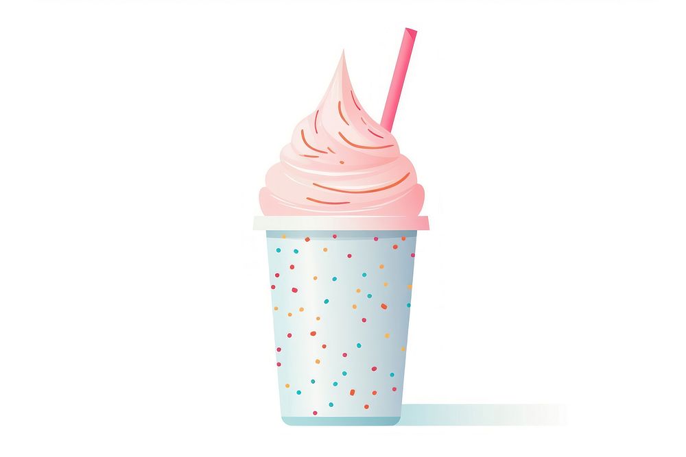 Milkshake dessert food white background. AI generated Image by rawpixel.