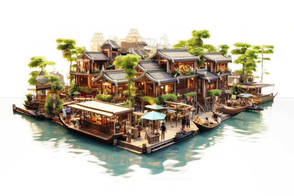 Thailand boat architecture building. AI generated Image by rawpixel.