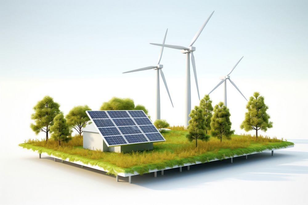 Solar windmill outdoors turbine. AI generated Image by rawpixel.