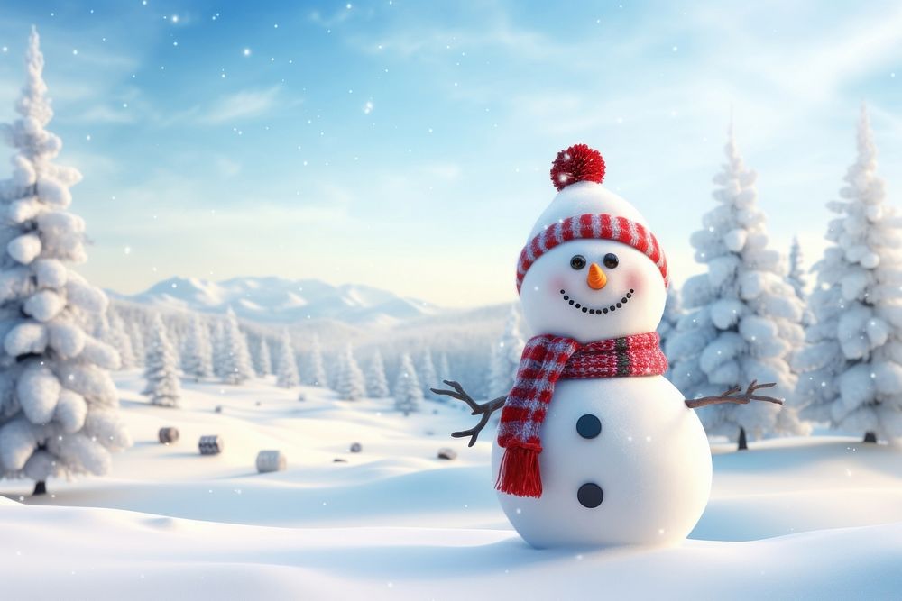 New year snowman winter christmas. AI generated Image by rawpixel.