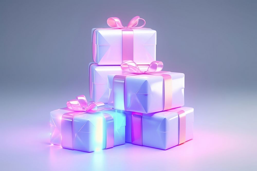 Gift box illuminated celebration. AI generated Image by rawpixel.