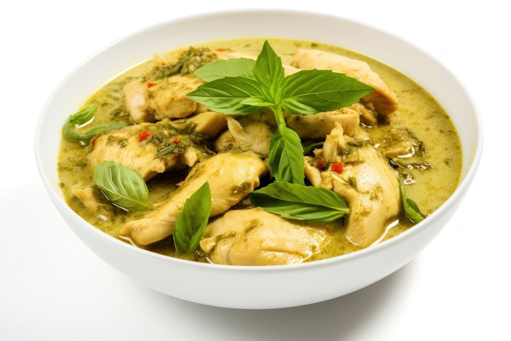 Thai food curry plate green. AI generated Image by rawpixel.