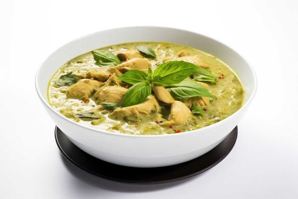 Thai food curry plate green. AI generated Image by rawpixel.