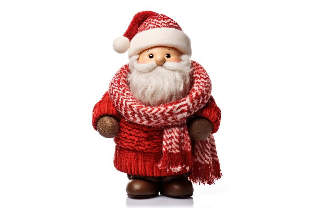 Santa Claus toy christmas scarf. AI generated Image by rawpixel.