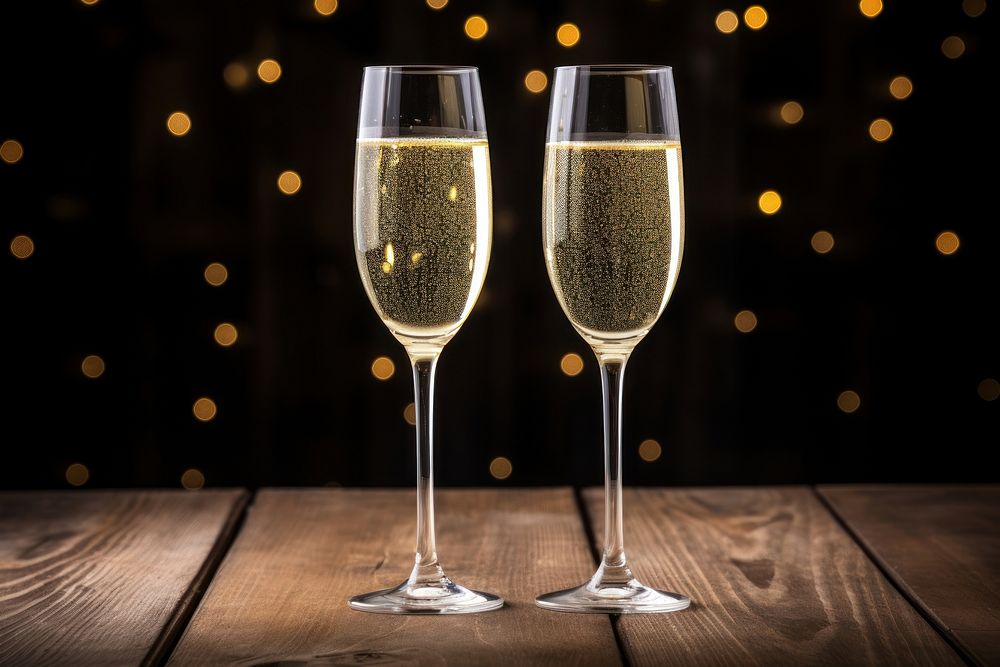 New Years glass celebration champagne. AI generated Image by rawpixel.