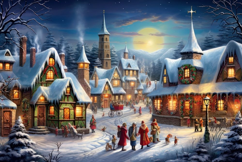 Christmas festivals christmas winter architecture. AI generated Image by rawpixel.