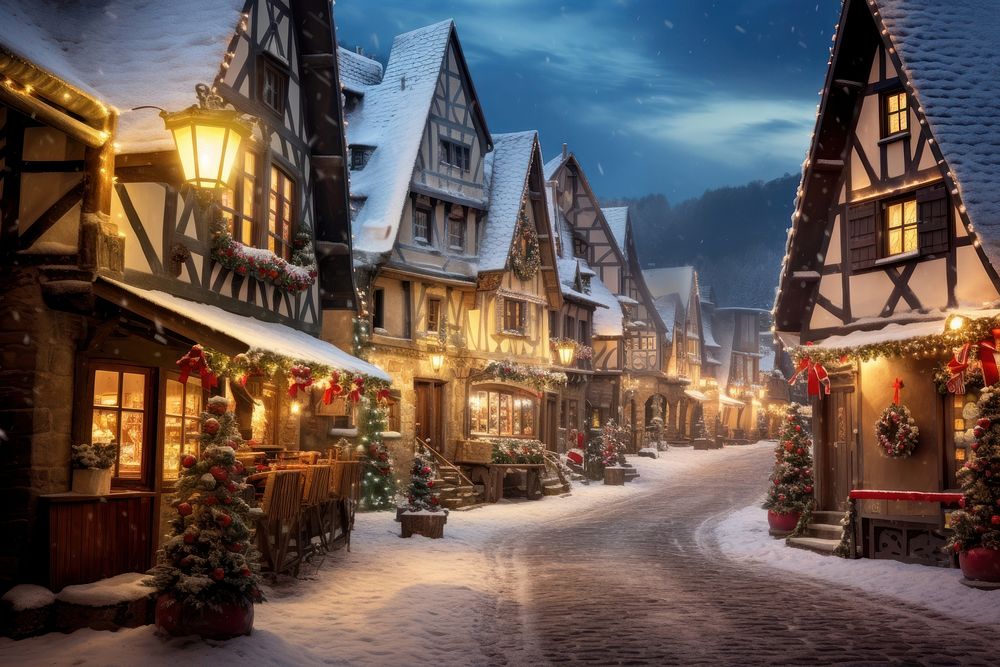 Christmas festivals christmas outdoors street. AI generated Image by rawpixel.