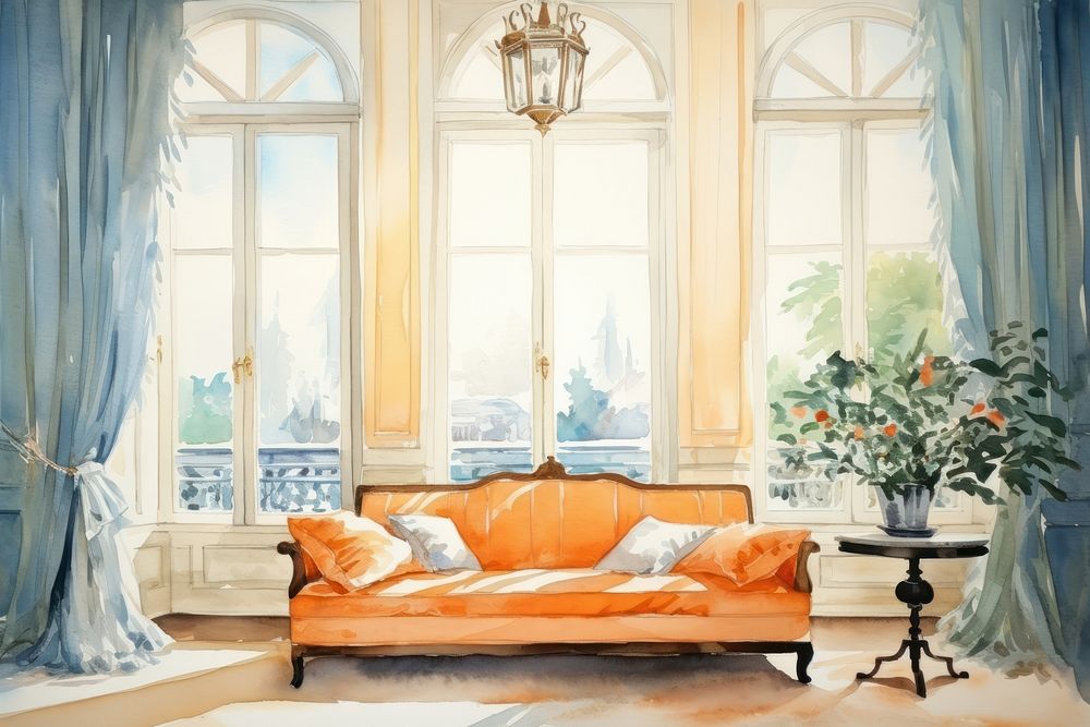 Room architecture furniture room painting