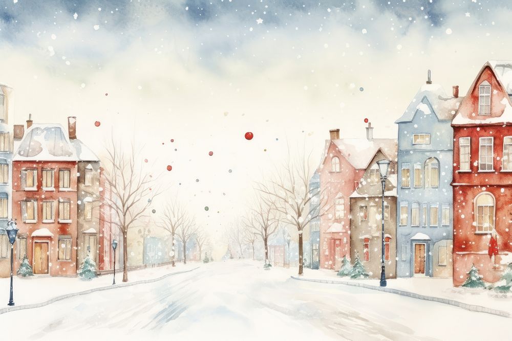 Christmas festival winter street city. AI generated Image by rawpixel.