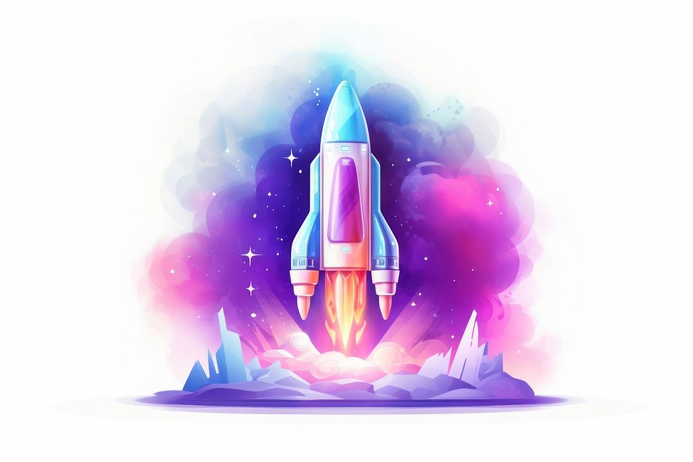 Rocket art illuminated spacecraft. AI generated Image by rawpixel.