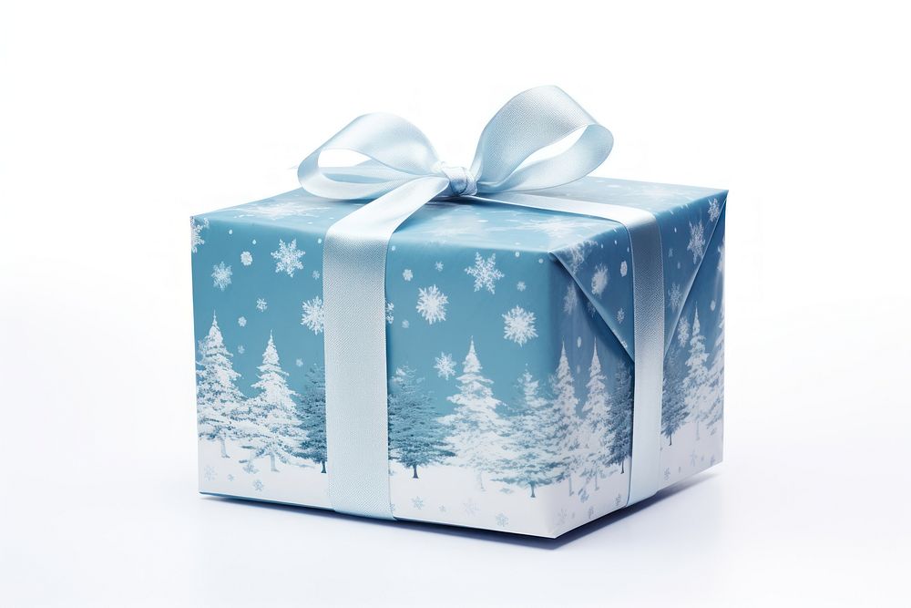 Winter gift white box white background. AI generated Image by rawpixel.
