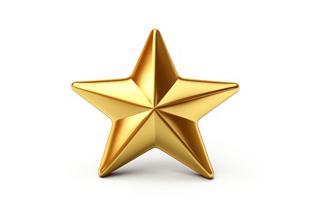 Symbol gold star white background. AI generated Image by rawpixel.