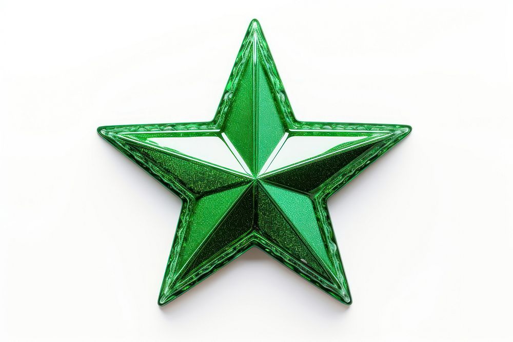 Symbol green star white background. AI generated Image by rawpixel.