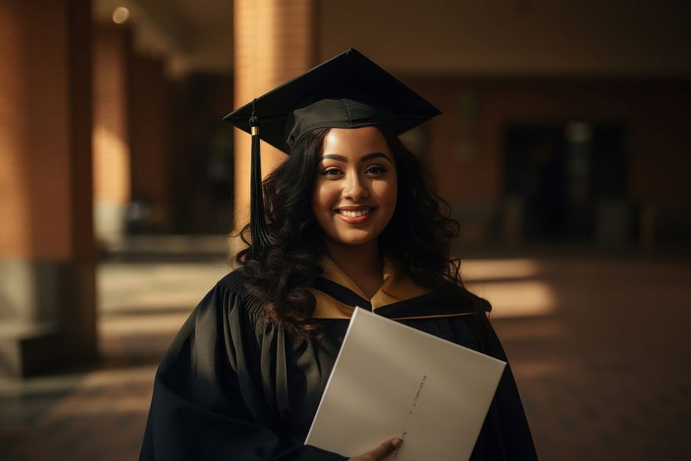 South indian girl celebrating graduation student adult. AI generated Image by rawpixel.