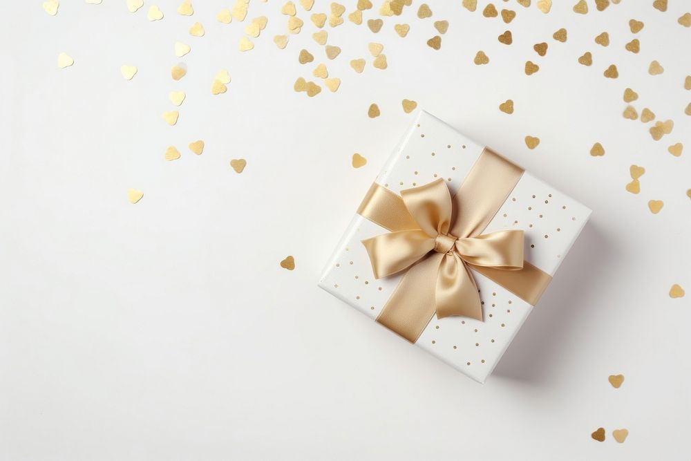 Gift backgrounds gold bow. AI generated Image by rawpixel.