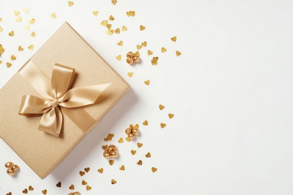 Gift backgrounds gold bow. AI generated Image by rawpixel.