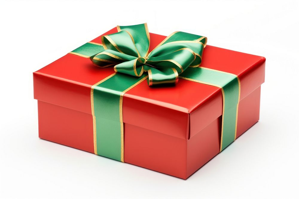 Christmas gift box red white background celebration. AI generated Image by rawpixel.