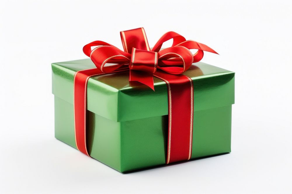Christmas giftbox green red white background. AI generated Image by rawpixel.