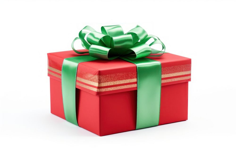 Christmas giftbox green red white background. AI generated Image by rawpixel.