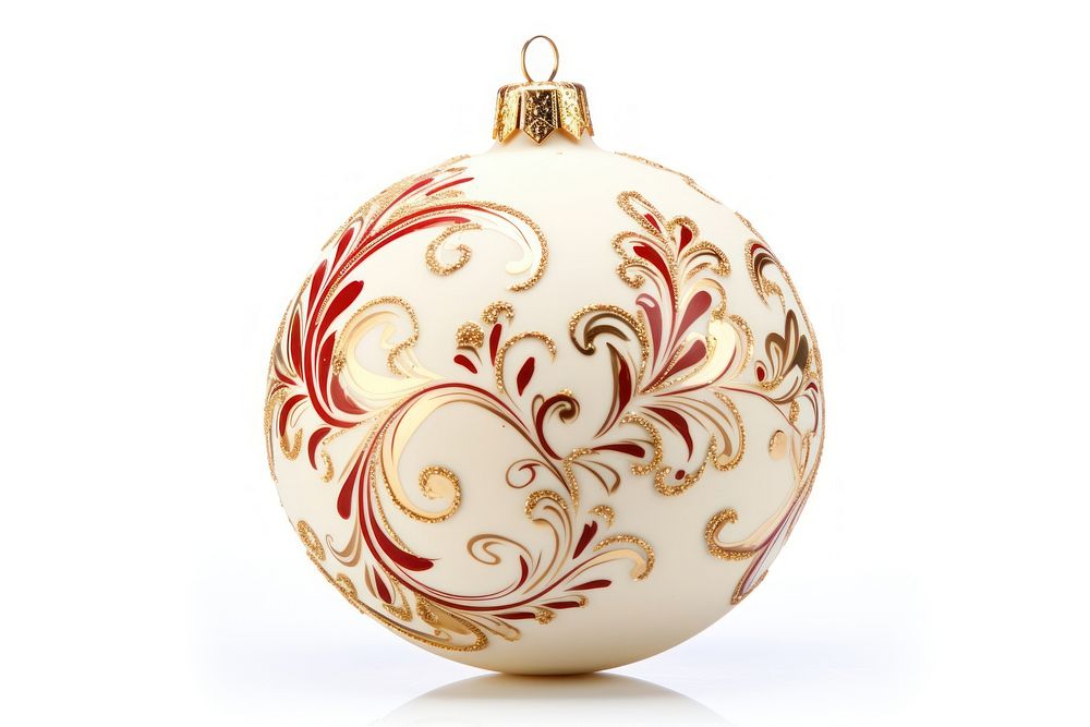 Ornament ball christmas pattern white. AI generated Image by rawpixel.