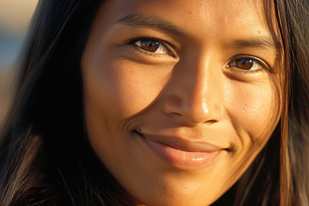 Native american indigenous woman skin smiling adult. AI generated Image by rawpixel.