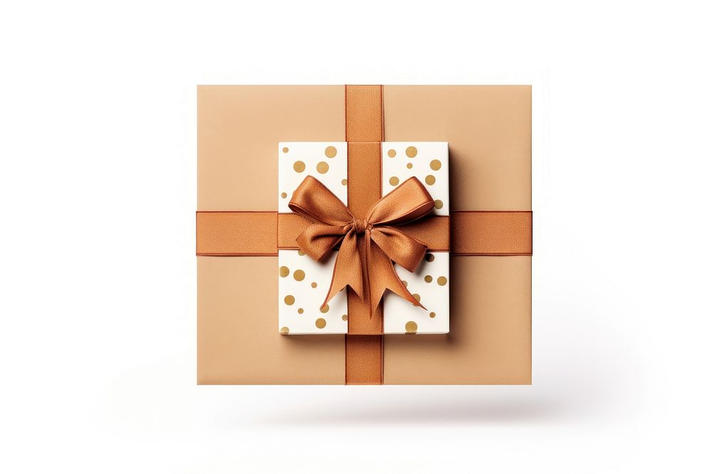 Craft gift birthday brown white background. AI generated Image by rawpixel.