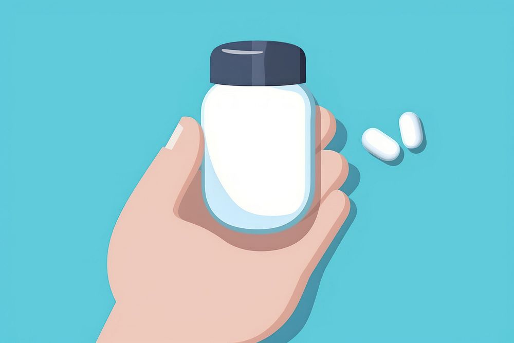 Hand holding medicine pill medication container. AI generated Image by rawpixel.