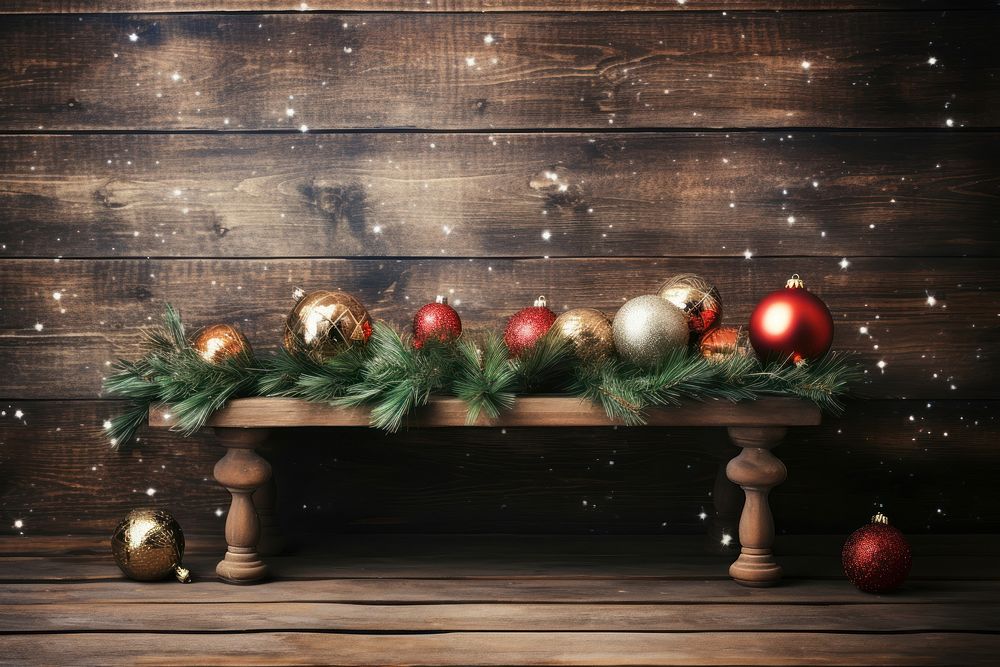 New Year christmas decoration table. AI generated Image by rawpixel.