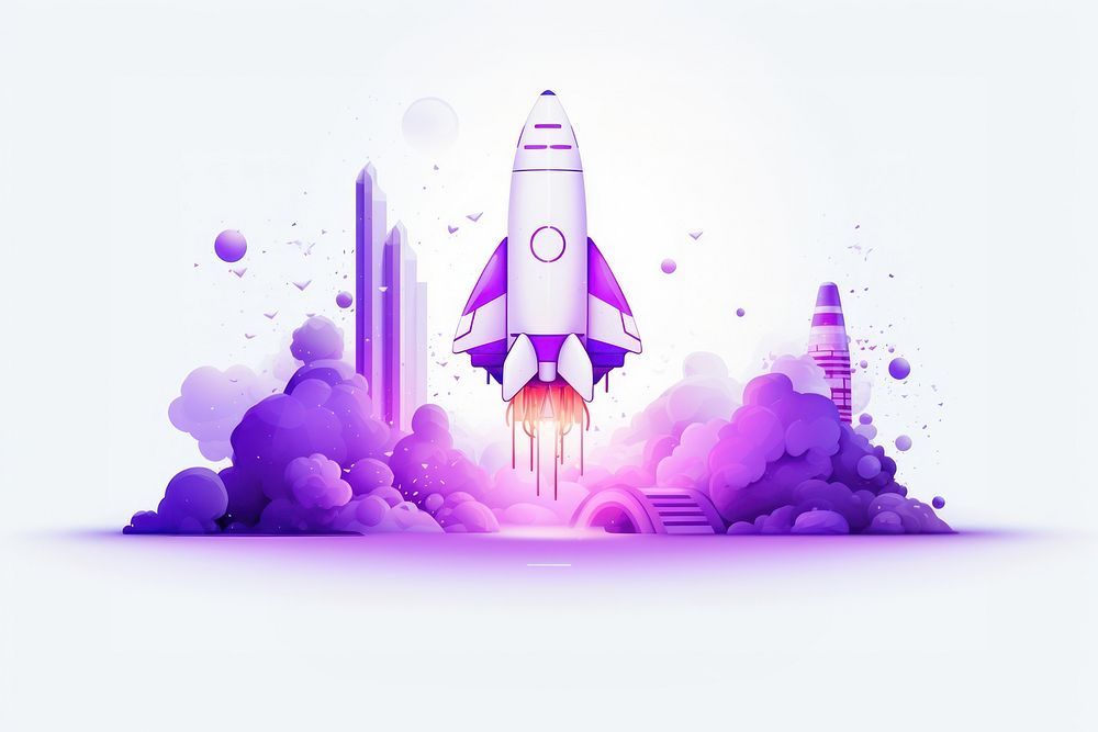 Rocket vehicle purple transportation. AI generated Image by rawpixel.