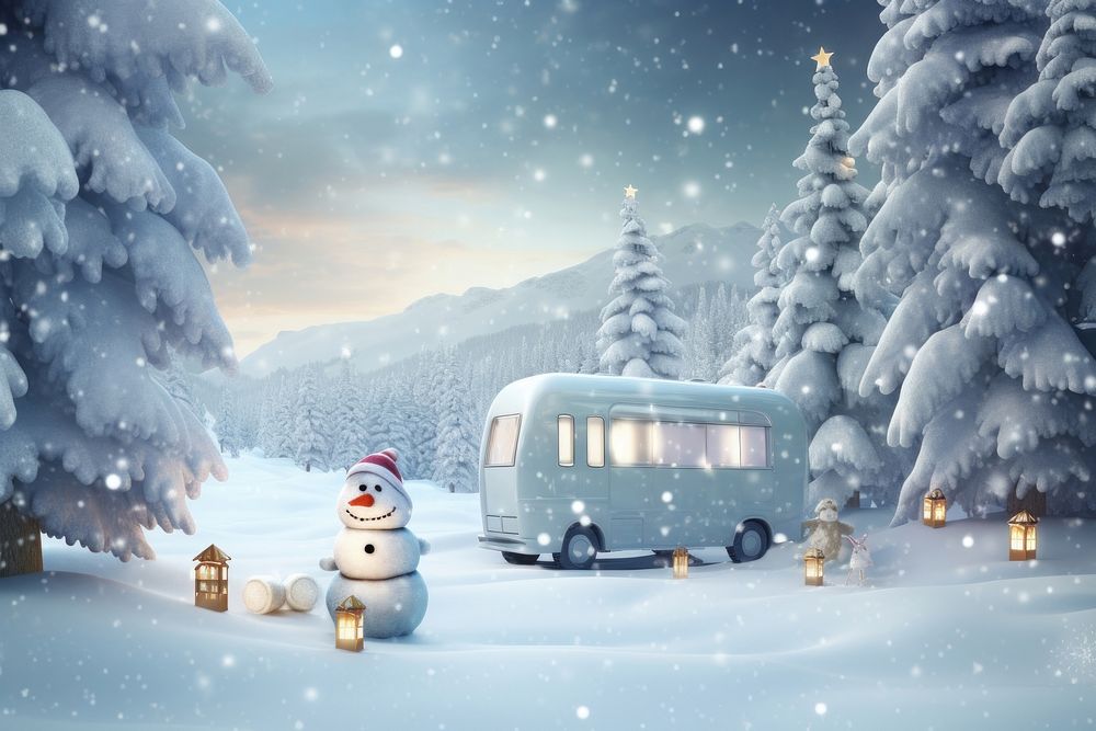Christmas snowman winter outdoors. AI generated Image by rawpixel.