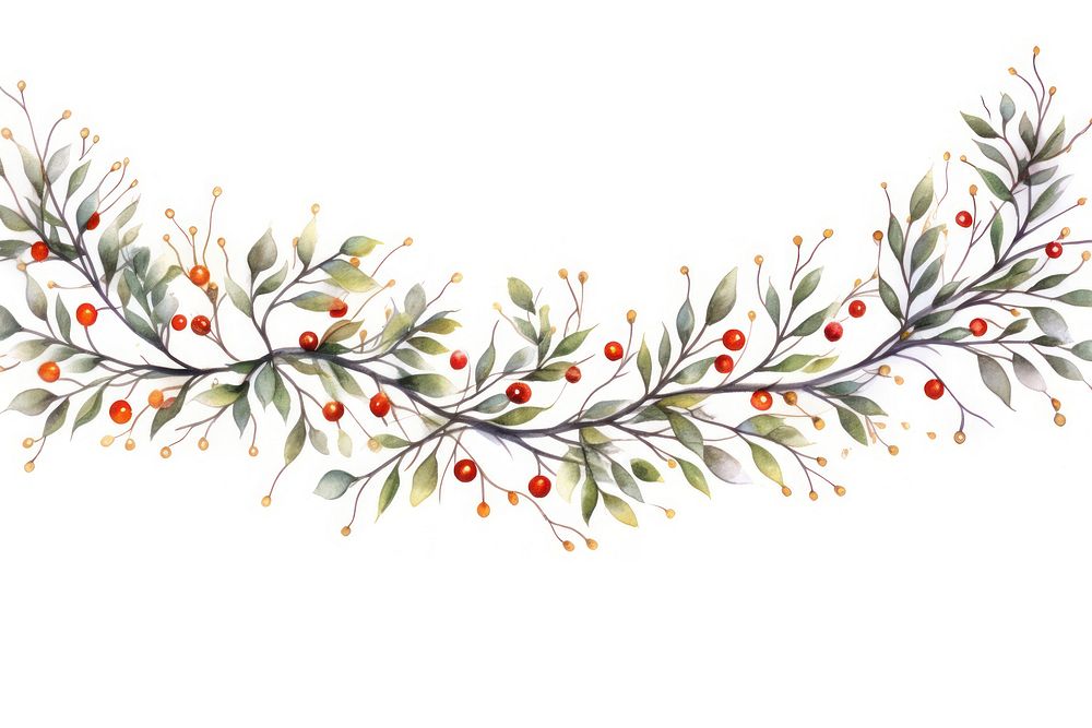 Decorative christmas border pattern branch plant. AI generated Image by rawpixel.