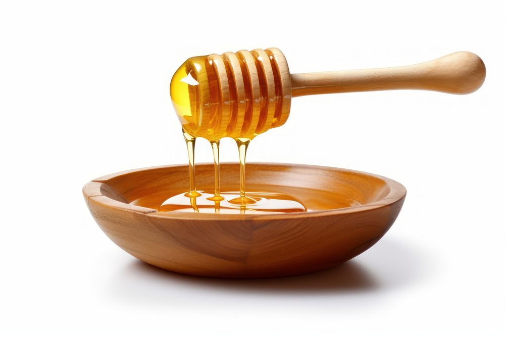 Honey dripping honey spoon food. AI generated Image by rawpixel.
