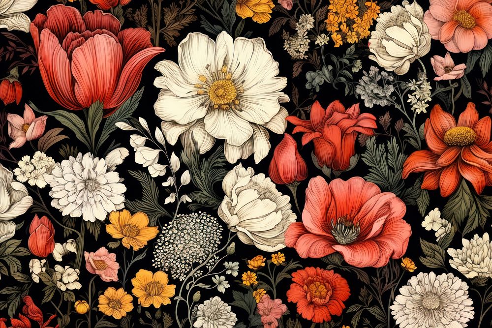 Floral pattern backgrounds flower. AI generated Image by rawpixel.