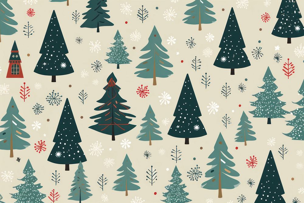 Christmas pattern backgrounds plant tree. AI generated Image by rawpixel.