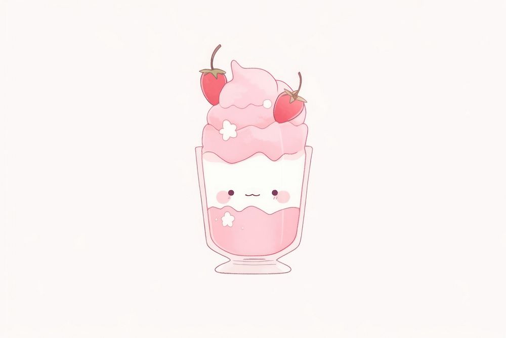 Smoothie strawberry milkshake cartoon. AI generated Image by rawpixel.