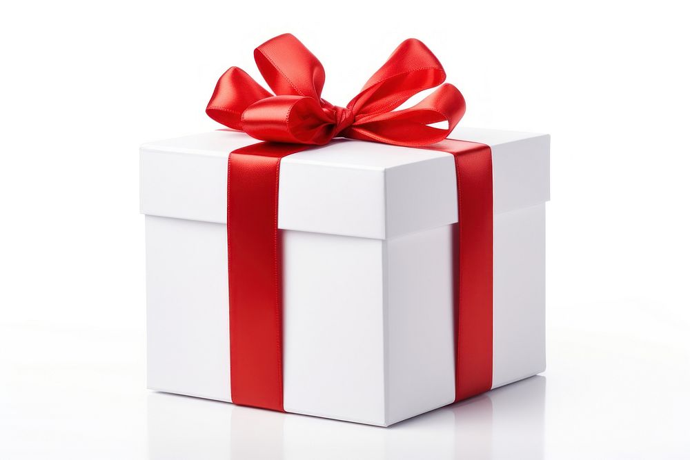 Gift box white bow. AI generated Image by rawpixel.