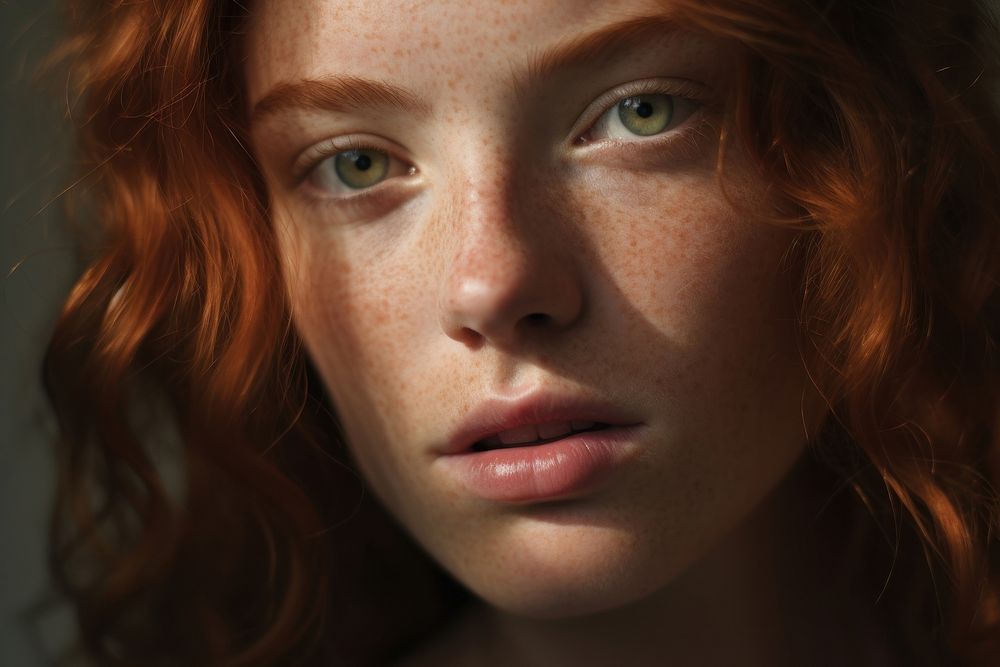 Woman skin portrait freckle. AI generated Image by rawpixel.
