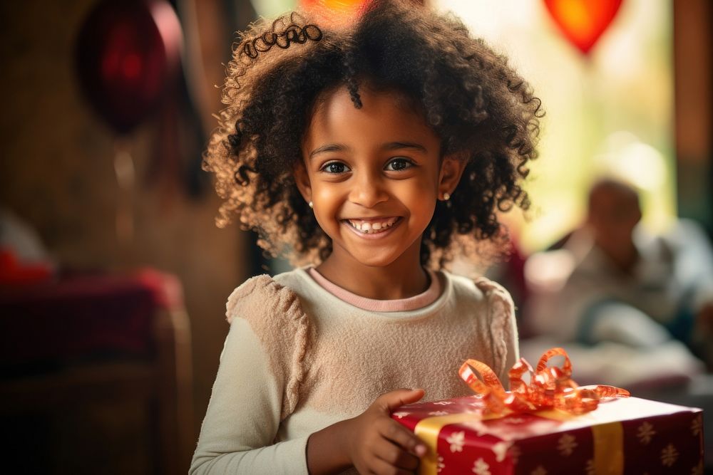 Happy Ethiopian girl birthday smile child. AI generated Image by rawpixel.