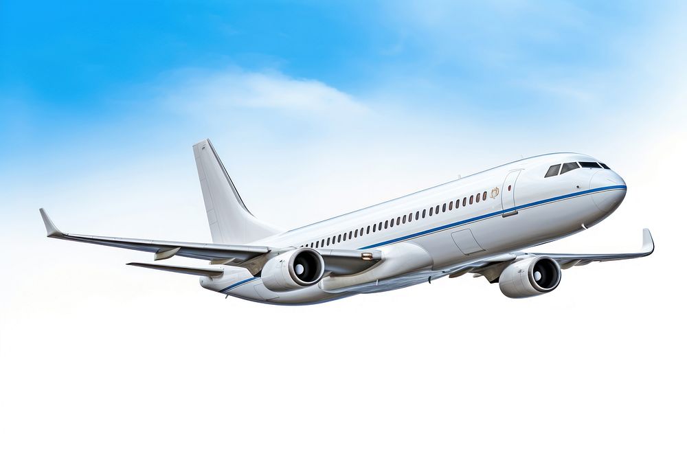 Passenger plane airliner airplane aircraft. AI generated Image by rawpixel.