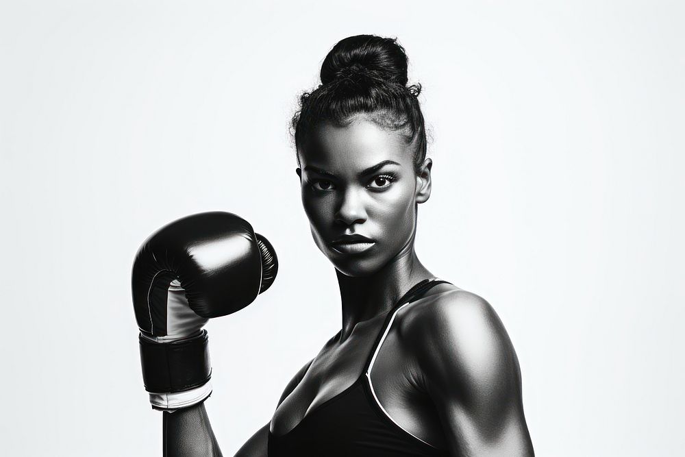 Black woman practicing boxing portrait adult photo. AI generated Image by rawpixel.