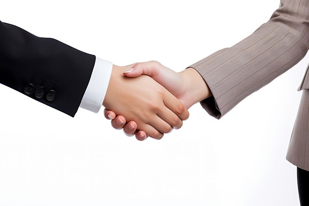 Business woman handshake adult agreement greeting. AI generated Image by rawpixel.