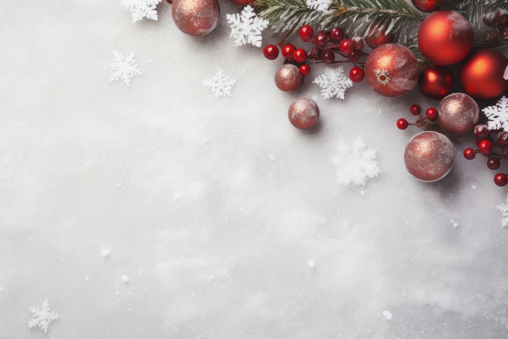 Christmas decorated snow backgrounds celebration. AI generated Image by rawpixel.