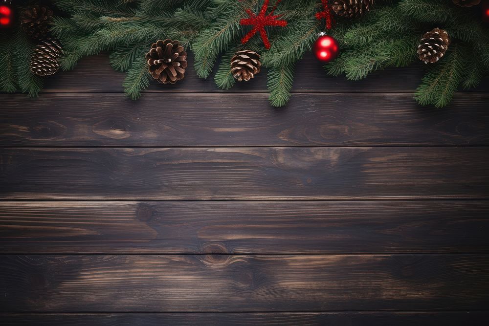 Christmas decorations backgrounds plant wood. AI generated Image by rawpixel.
