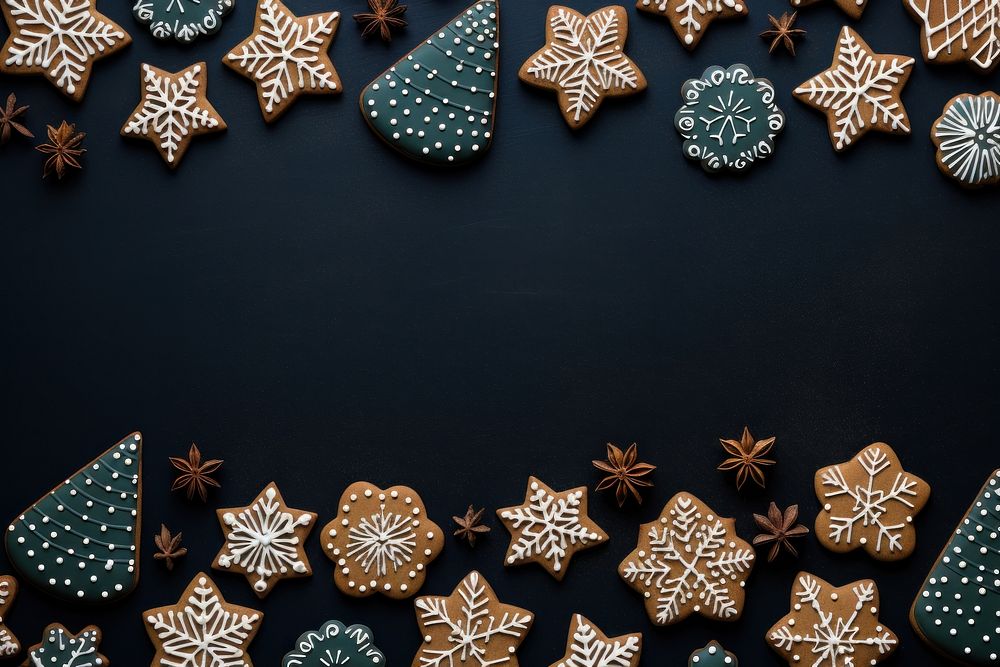 Christmas pattern gingerbread backgrounds cookie. AI generated Image by rawpixel.