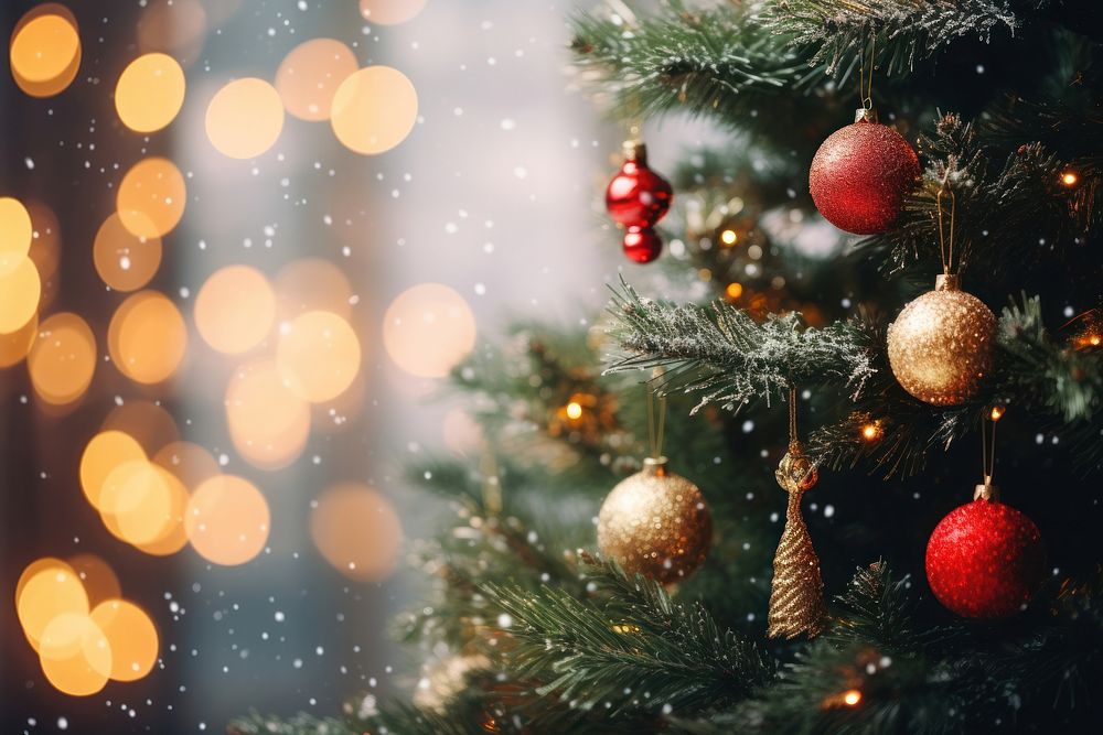 Christmas tree backgrounds illuminated celebration. AI generated Image by rawpixel.