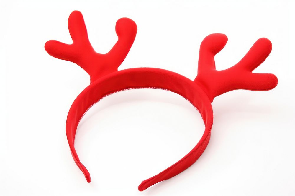 Red reindeer antlers christmas kids headband white background celebration accessories. AI generated Image by rawpixel.