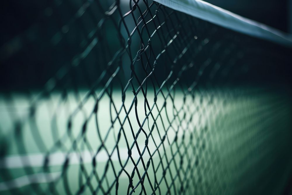 Empty tennis court sports fence net. AI generated Image by rawpixel.
