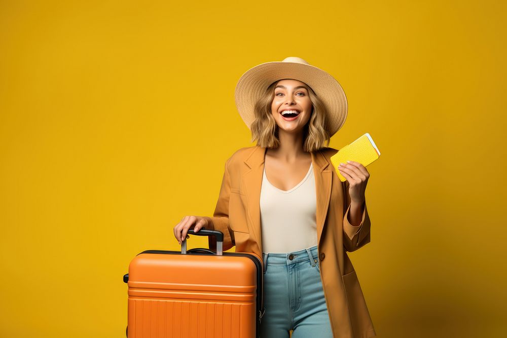 Suitcase laughing vacation luggage. AI | Premium Photo - rawpixel